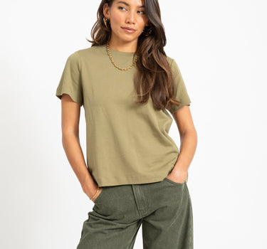 Aware Naima O-Neck T-Shirt Martini Olive - Things I Like Things I Love