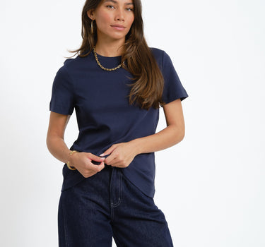 Aware Naima O-Neck T-Shirt Noos Dark Sapphire - Things I Like Things I Love