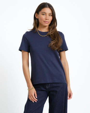 Aware Naima O-Neck T-Shirt Noos Dark Sapphire - Things I Like Things I Love