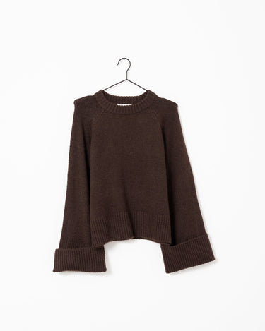 Aware Novah O-Neck Knit Pullover Chocolate Torte - Things I Like Things I Love