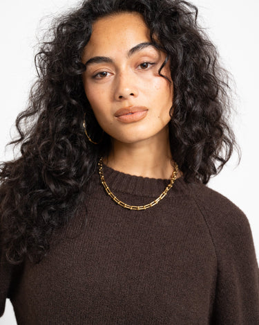 Aware Novah O-Neck Knit Pullover Chocolate Torte - Things I Like Things I Love