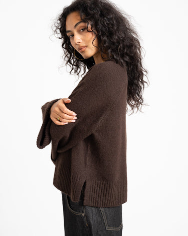 Aware Novah O-Neck Knit Pullover Chocolate Torte - Things I Like Things I Love