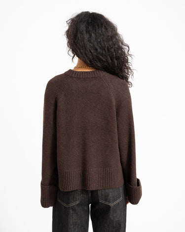Aware Novah O-Neck Knit Pullover Chocolate Torte - Things I Like Things I Love