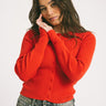 Aware Oaklynn O - Neck Knit Cardigan Molten Lava - Things I Like Things I Love
