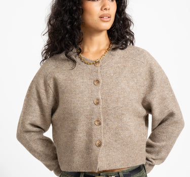 Aware Osterbro O-Neck Knit Cardigan Natural Melange - Things I Like Things I Love