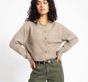 Aware Osterbro O-Neck Knit Cardigan Natural Melange - Things I Like Things I Love