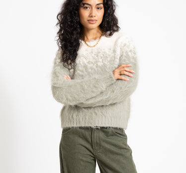 Aware Stroget O-Neck Knit Fog Groen/Birch - Things I Like Things I Love