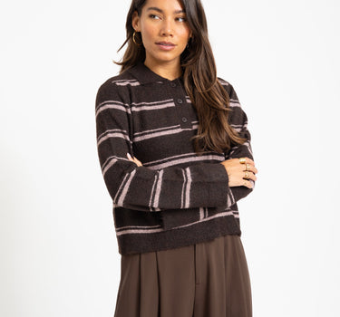 Aware Tacey Polo Knit Chocolate Torte - Things I Like Things I Love