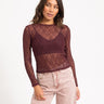 Aware Tessy O-Neck Lace Top Catawba Grape - Things I Like Things I Love