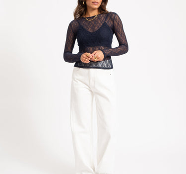 Aware Tessy O-Neck Lace Top Night Sky - Things I Like Things I Love