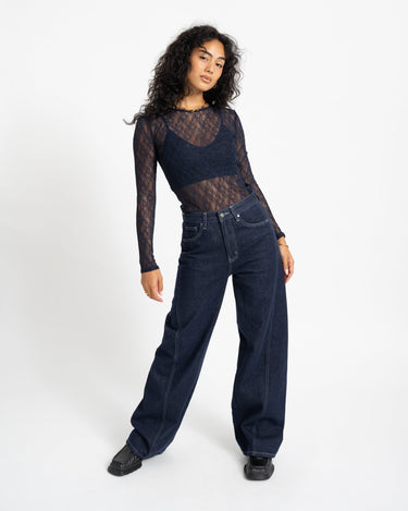 Aware Tessy O-Neck Lace Top Night Sky - Things I Like Things I Love