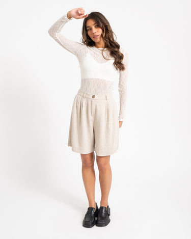 Aware Tessy O-Neck Lace Top Snow White - Things I Like Things I Love