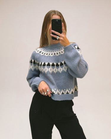 AWARE Tillie O - Neck Knit Stonewash - Things I Like Things I Love