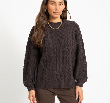 Aware Toa O-Neck Knit Pullover Chocolate Torte - Things I Like Things I Love