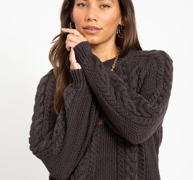 Aware Toa O-Neck Knit Pullover Chocolate Torte - Things I Like Things I Love
