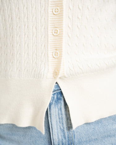 Aware Vina O - Neck Knit Cardigan Birch - Things I Like Things I Love