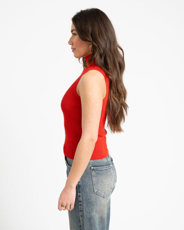 Aware Vitoria High Neck Knit Top Molten Lava - Things I Like Things I Love