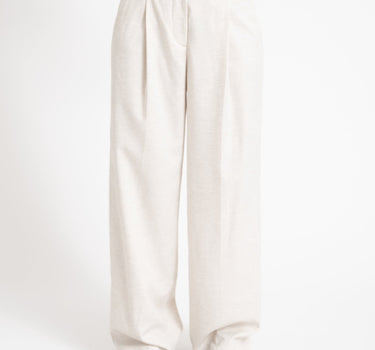 Aya Structured Wide Pant Feather Gray White Melange - Things I Like Things I Love
