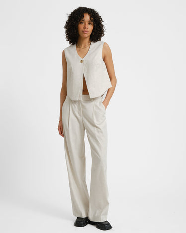 Aya Structured Wide Pant Feather Gray White Melange - Things I Like Things I Love