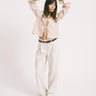Aya Structured Wide Pant Feather Gray White Melange - Things I Like Things I Love