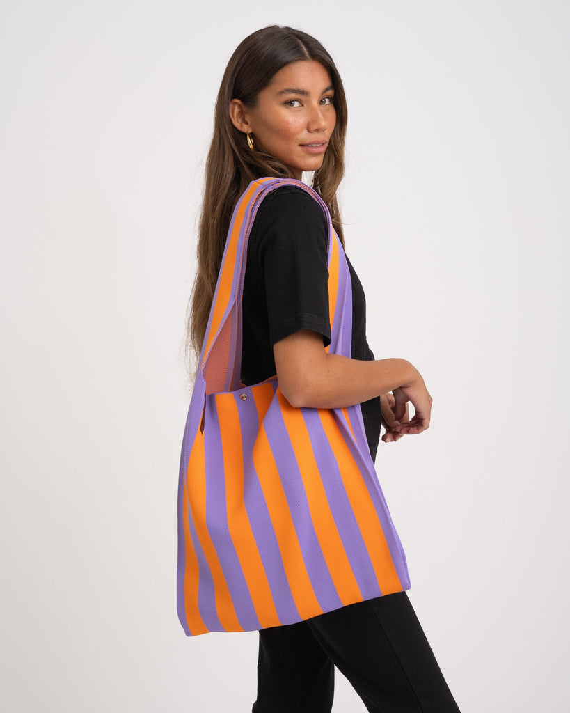 Bag Stripy Lilac Orange - Things I Like Things I Love