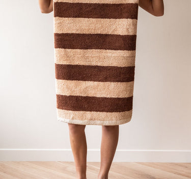 Bath Mat Stripe Brown Pink - Things I Like Things I Love