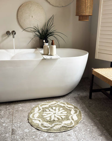 Bath Mat Tufted Khaki - Things I Like Things I Love