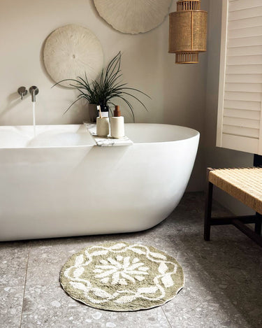 Bath Mat Tufted Khaki - Things I Like Things I Love