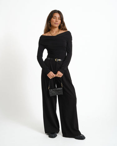 Bella Tulla Draped Top Black - Things I Like Things I Love