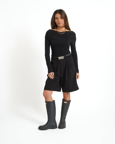 Bella Tulla Draped Top Black - Things I Like Things I Love