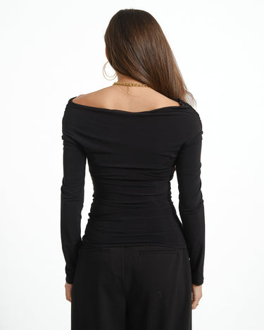 Bella Tulla Draped Top Black - Things I Like Things I Love