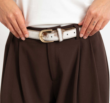 Belt Balou Cowfur Gold Real Leather Print - Things I Like Things I Love