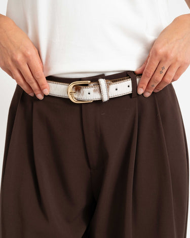 Belt Balou Cowfur Gold Real Leather Print - Things I Like Things I Love