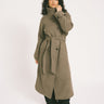 Belted Wool Blend Coat Taupe - Things I Like Things I Love