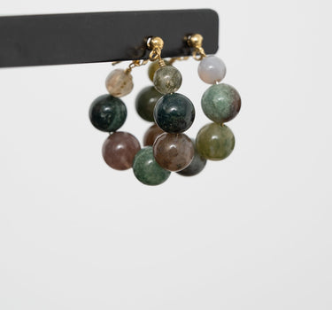 Big green stone dot earring Gold - Things I Like Things I Love