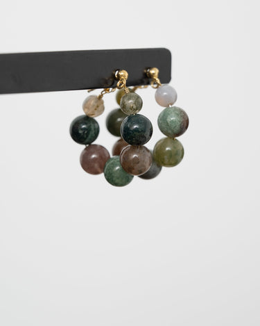 Big green stone dot earring Gold - Things I Like Things I Love