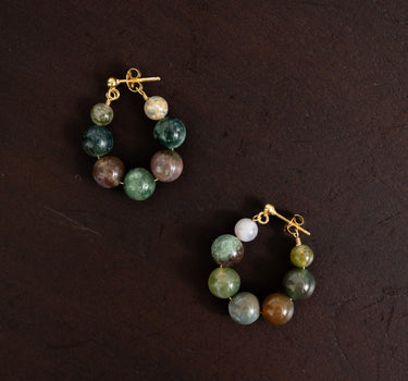 Big green stone dot earring Gold - Things I Like Things I Love