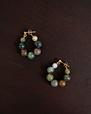Big green stone dot earring Gold - Things I Like Things I Love