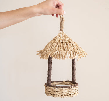 Birdhouse Straw Hut Natural - Things I Like Things I Love