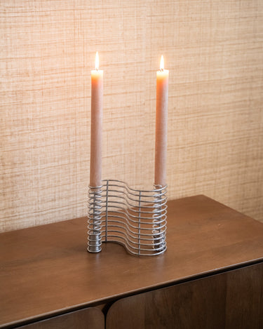 Bloomingville - Candle Holder Wavela Silver - Things I Like Things I Love