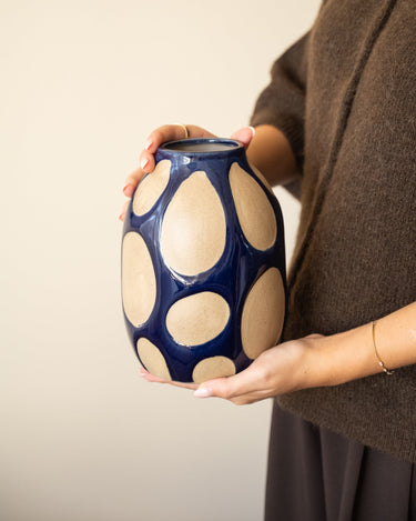 Bloomingville Deco Vaas Bashir Blauw - Things I Like Things I Love