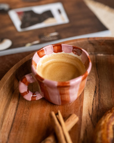 Bloomingville - Espresso Mug Pink Stripe - Things I Like Things I Love