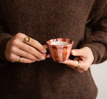 Bloomingville - Espresso Mug Pink Stripe - Things I Like Things I Love