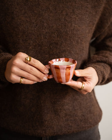 Bloomingville - Espresso Mug Pink Stripe - Things I Like Things I Love