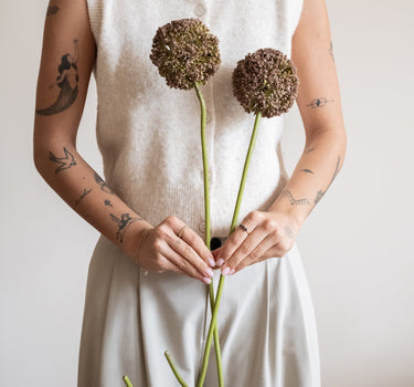 Bloomingville Faux Flower Allium Stem Brown - Things I Like Things I Love