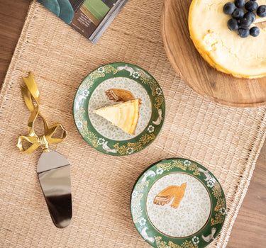 Bloomingville - Hand - painted Cake Plate Hezha Green - Things I Like Things I Love