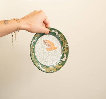 Bloomingville - Hand - painted Cake Plate Hezha Green - Things I Like Things I Love