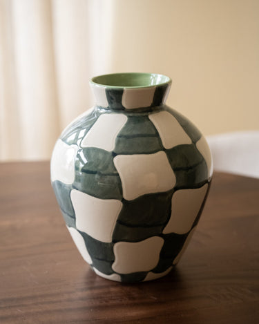 Bloomingville - Hand Painted Deco Vase Checker - Things I Like Things I Love