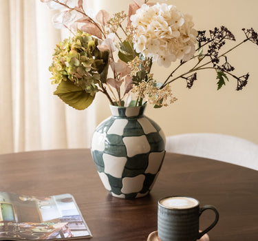 Bloomingville - Hand Painted Deco Vase Checker - Things I Like Things I Love