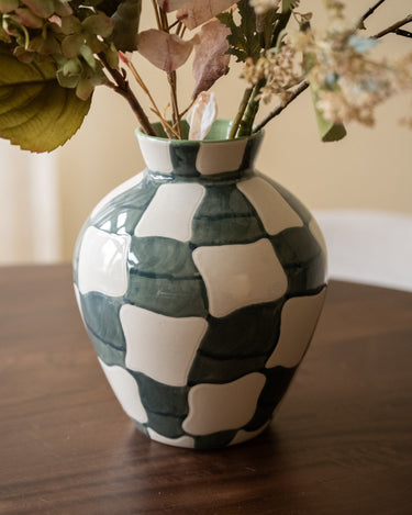 Bloomingville - Hand Painted Deco Vase Checker - Things I Like Things I Love